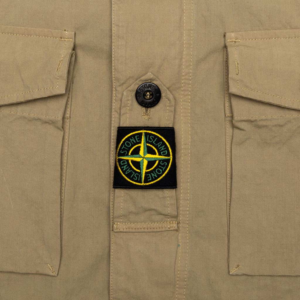 STONE ISLAND CENTER PATCH LOGO JACKET - DARK BEIGE - 4