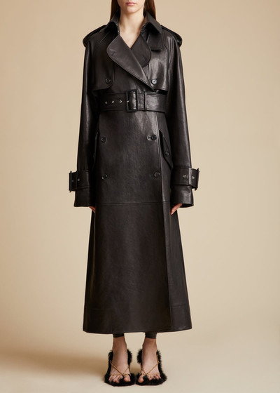 KHAITE The Rennie Trench in Black Leather outlook