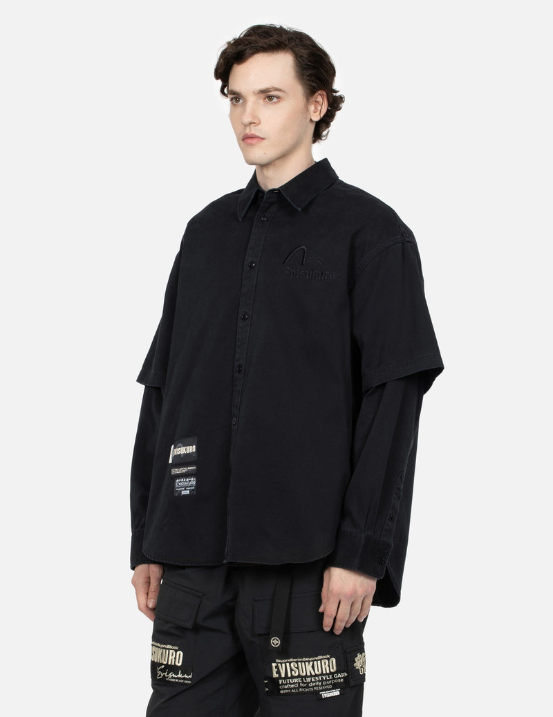 Metallic Seagull and Logo Print Relax Fit Oxford Shirt 8