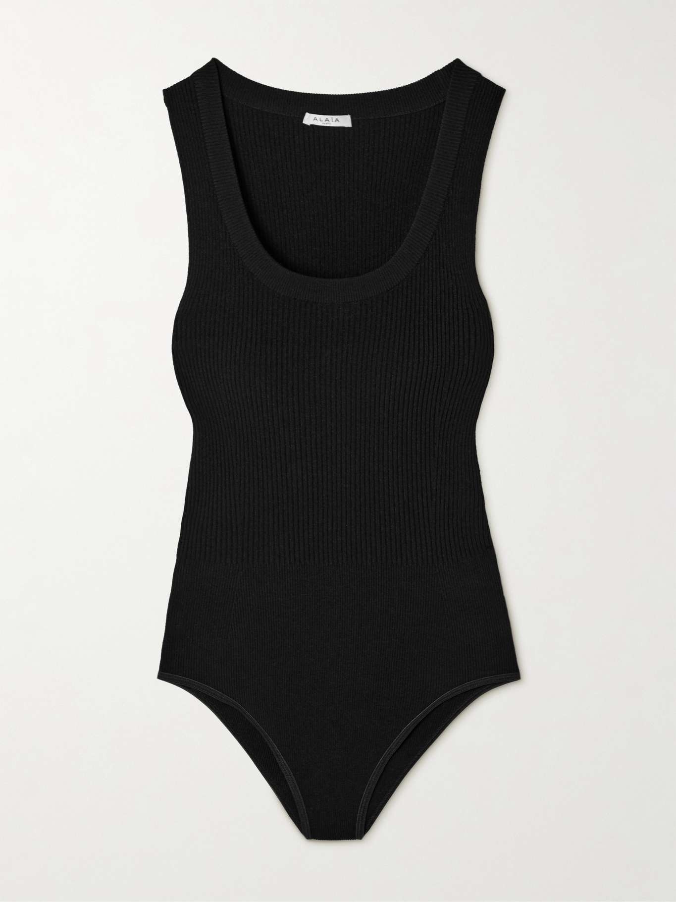 Tシャツ・カットソー ALAIA BLACK SLEEVELESS RIBBED BODYSUIT Alaïa Ribbed-knit bodysuit Black | netaporter | REVERSIBLE