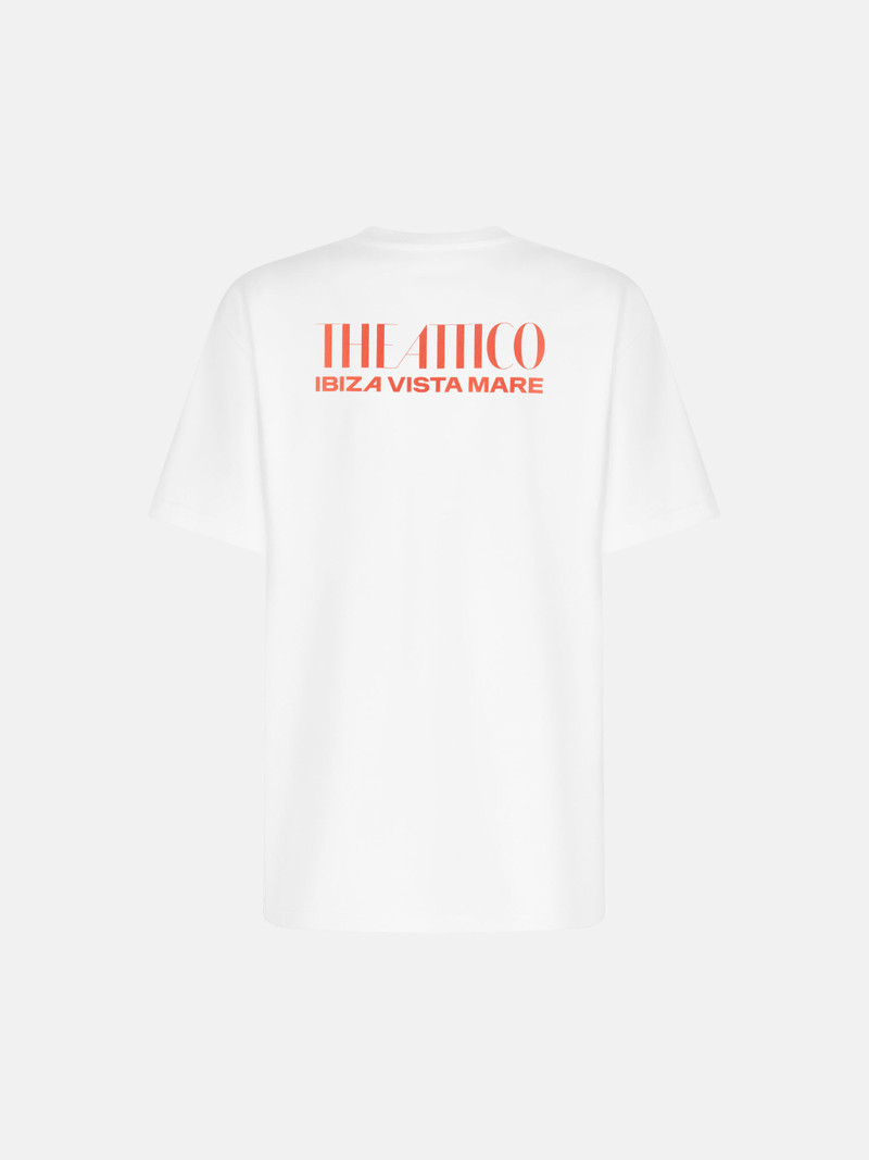 THE ATTICO ''IBIZA VISTA MARE'' T-SHIRT WHITE, BRIGHT RED AND LIGHT BLUE outlook