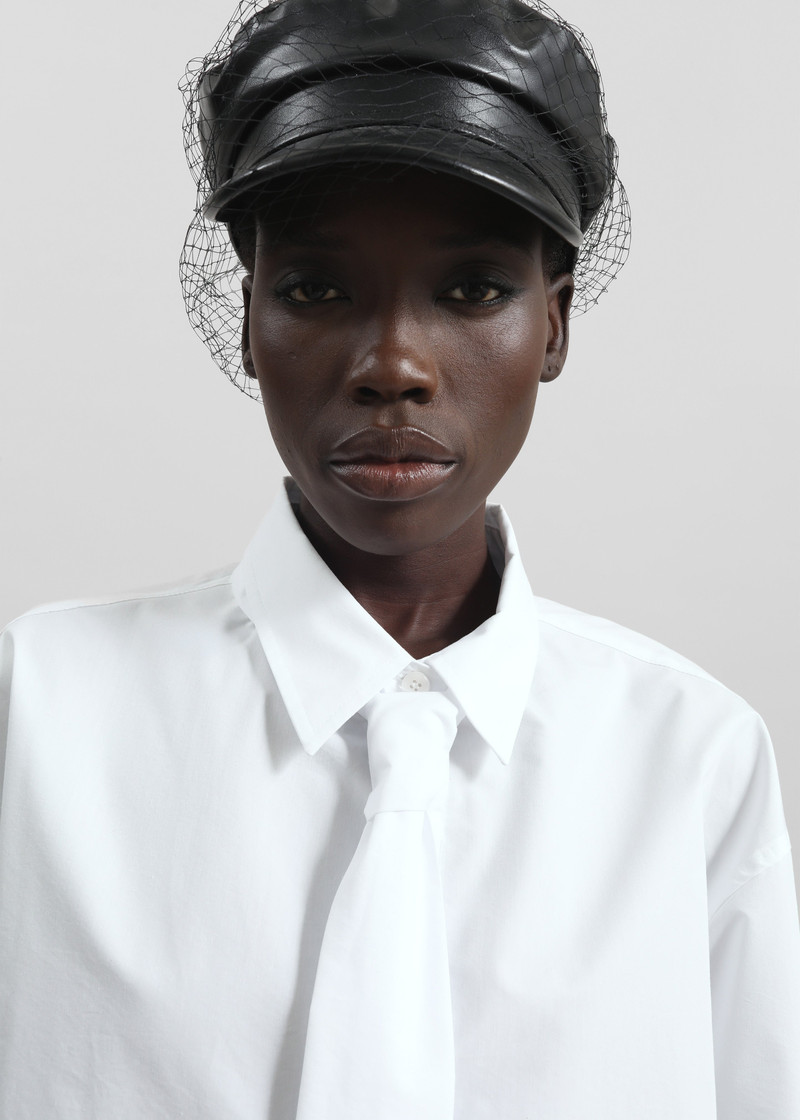 Perna Tie Neck Shirt - White 7