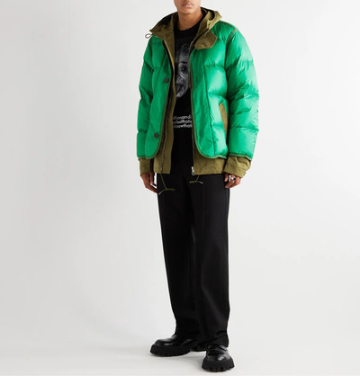 sacai Quilted Shell and Coated Cotton-Twill Hooded Down Jacket outlook