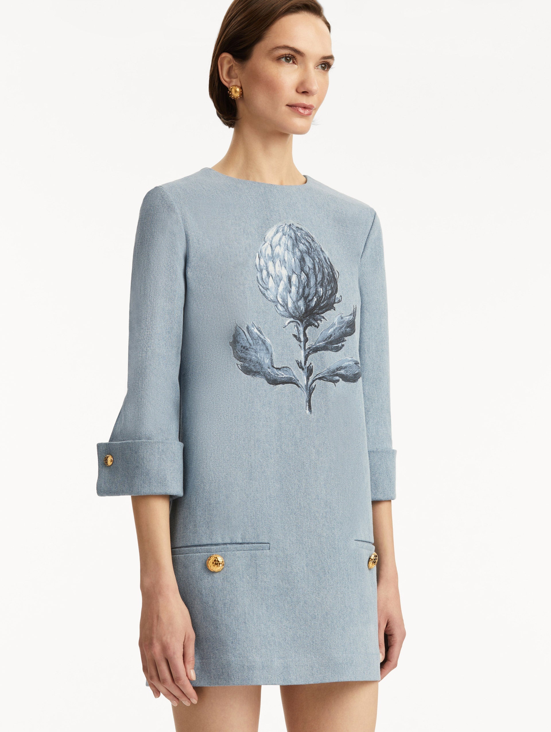 ARTICHOKE DENIM SHIFT DRESS - 5