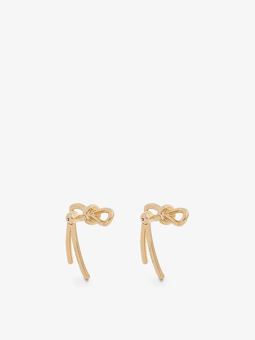 Bow brass earrings - 4