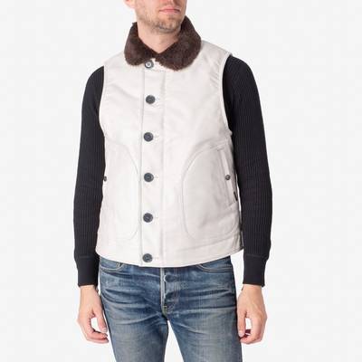 Iron Heart IHV-22-IVO Alpaca Lined Whipcord N1 Deck Vest - Ivory outlook