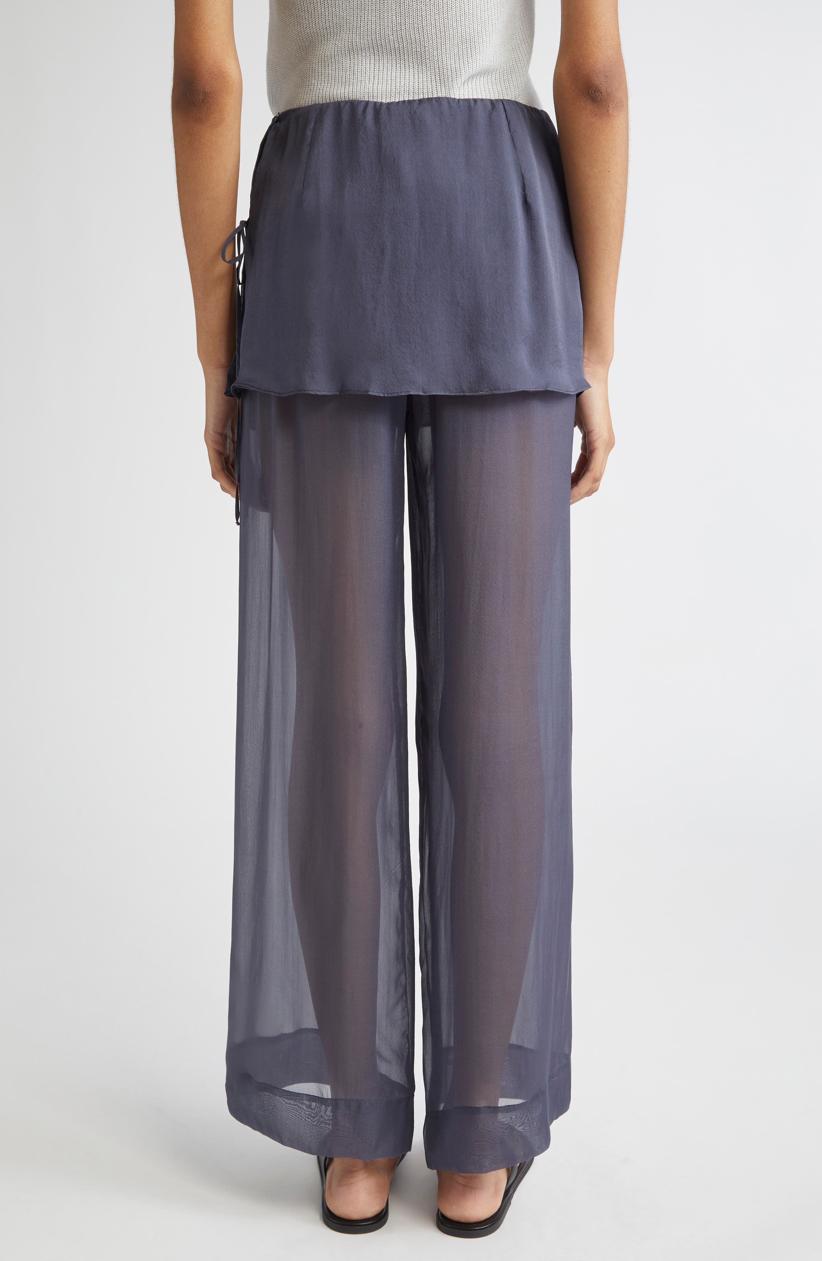Paloma Wool Archive Layered Silk Trousers in Navy at Nordstrom - 2