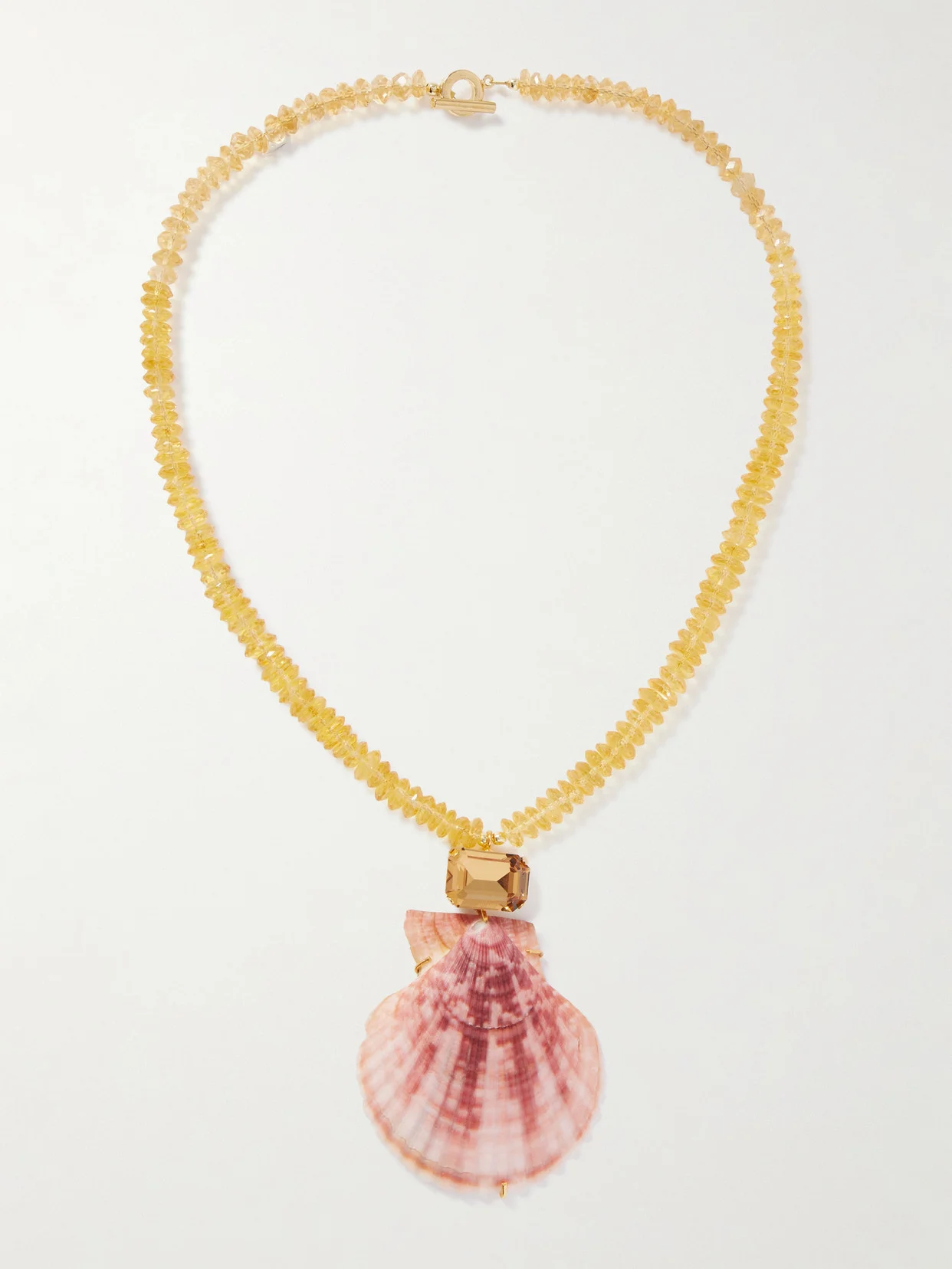 Roma Gold-plated, Citrine, Shell And Crystal Necklace - 1