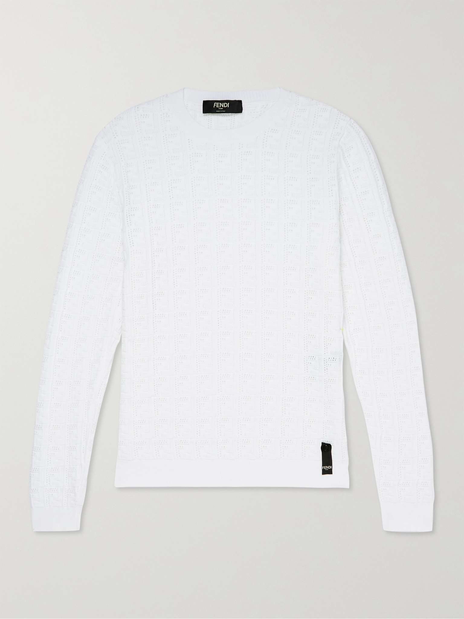 Slim-Fit Monogram-Knit Sweater - 1