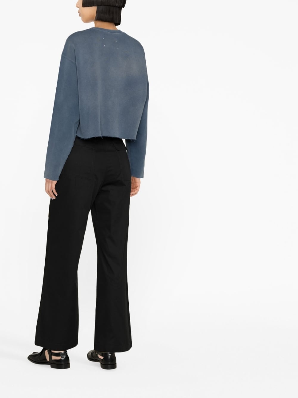 logo-patch cropped cotton-jersey sweatshirt - 4