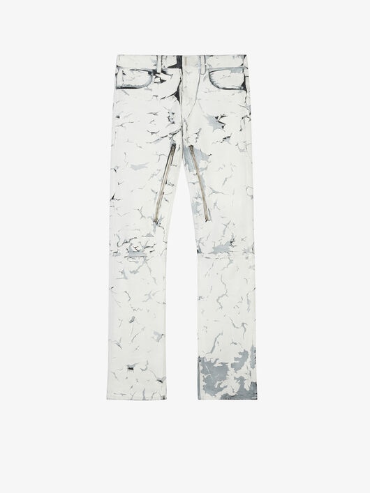 JEANS WITH ZIPS IN CRACKLED COATED DENIM - 4