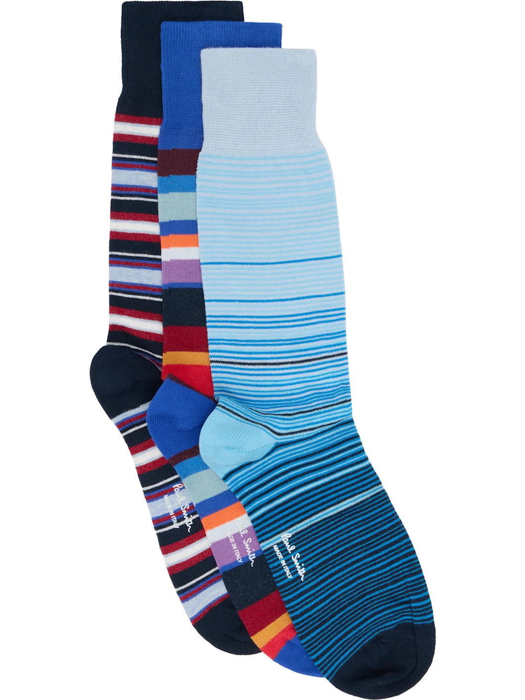Three-Pack Multicolor Mixed Stripe Cracker Set Socks - 1