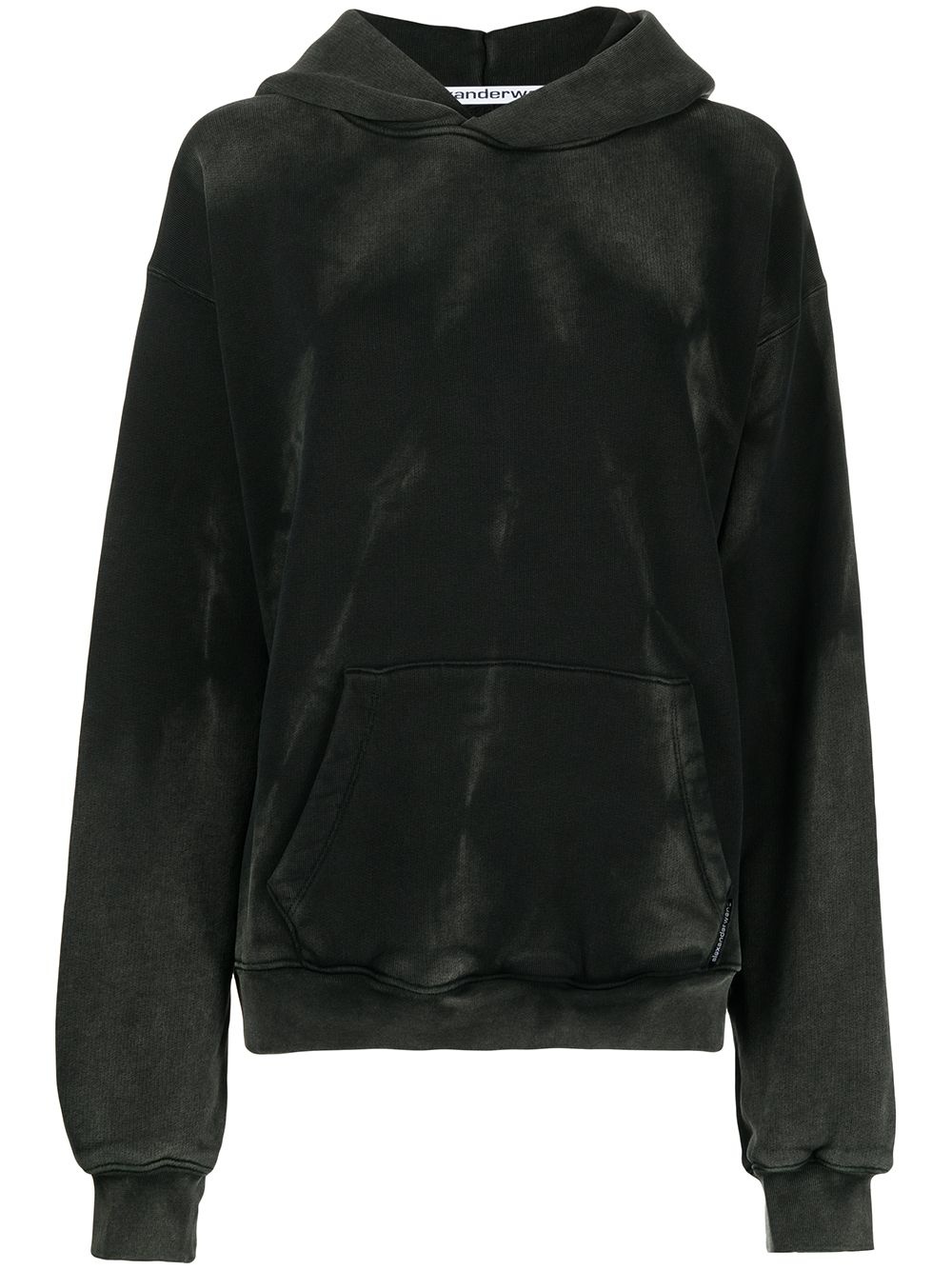 long-sleeved acid washed hoodie - 1