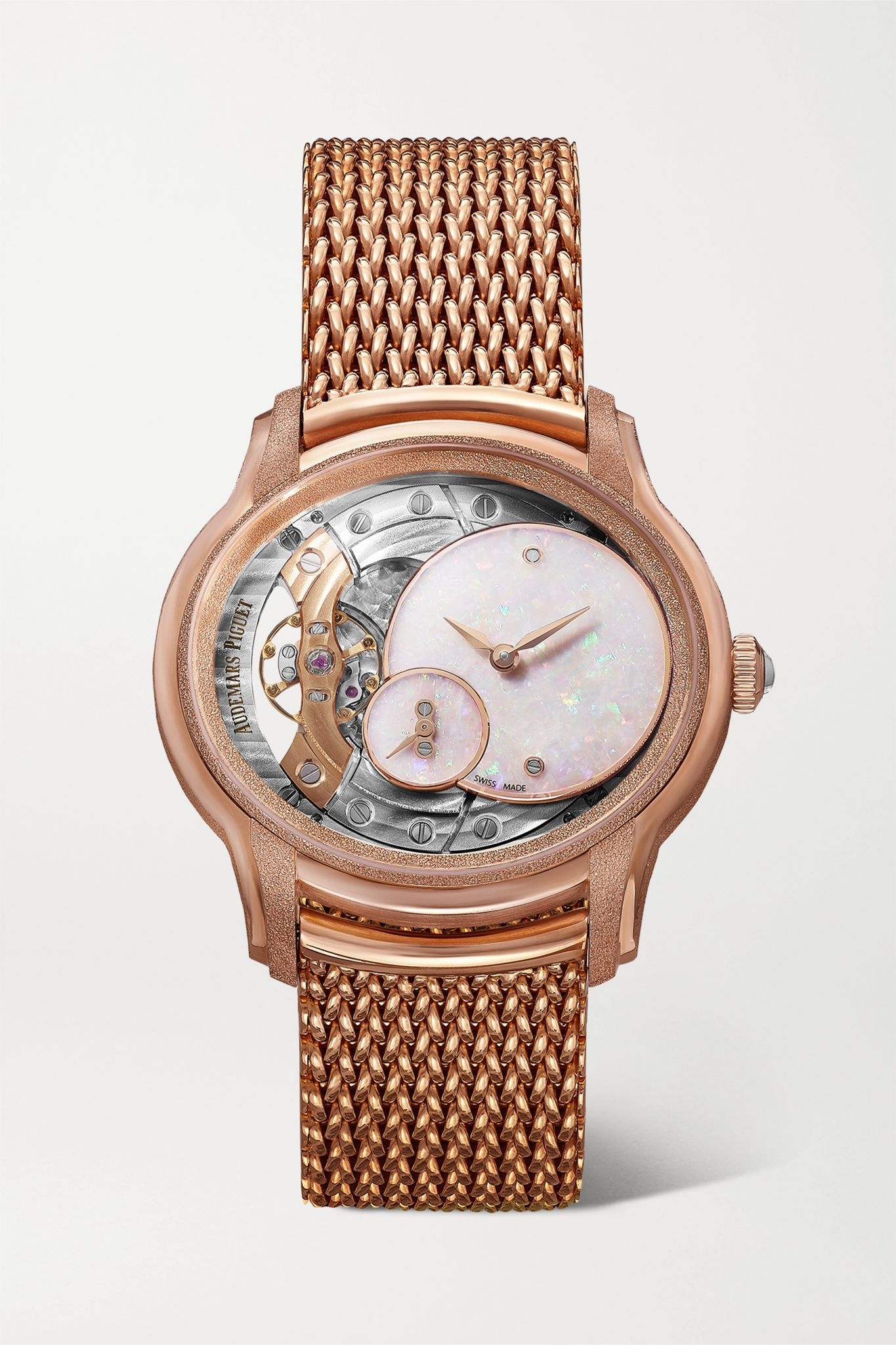 Millenary 39.5mm 18-karat frosted pink gold and opal watch - 1