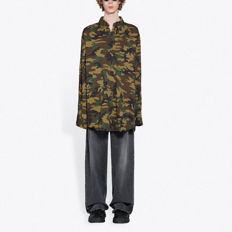 Balenciaga Camouflage Fitted Shirt 'Green' 659027TKL142840 - 3