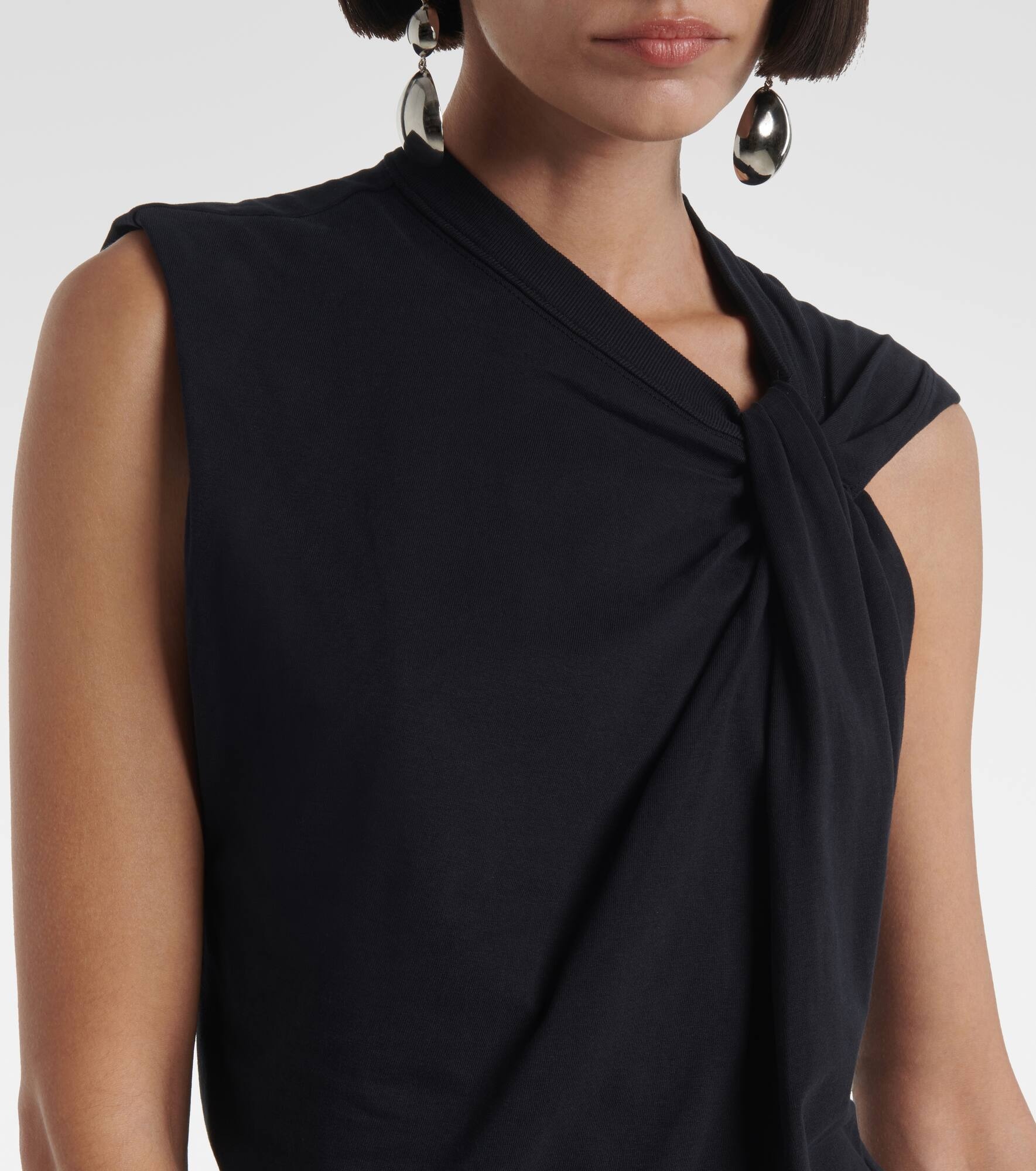 Leany asymmetric cotton jersey minidress - 4