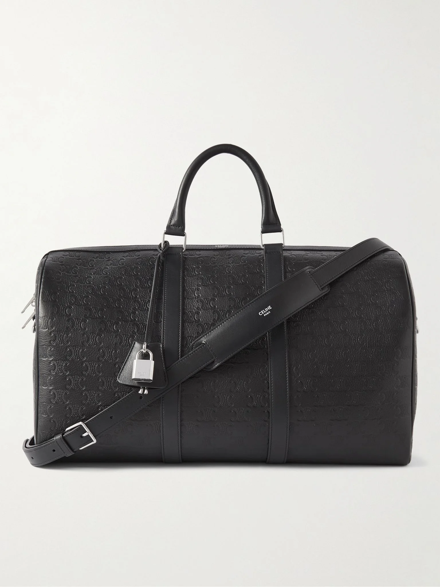 중간 항해 로고 debossed 가죽 Holdall - 1