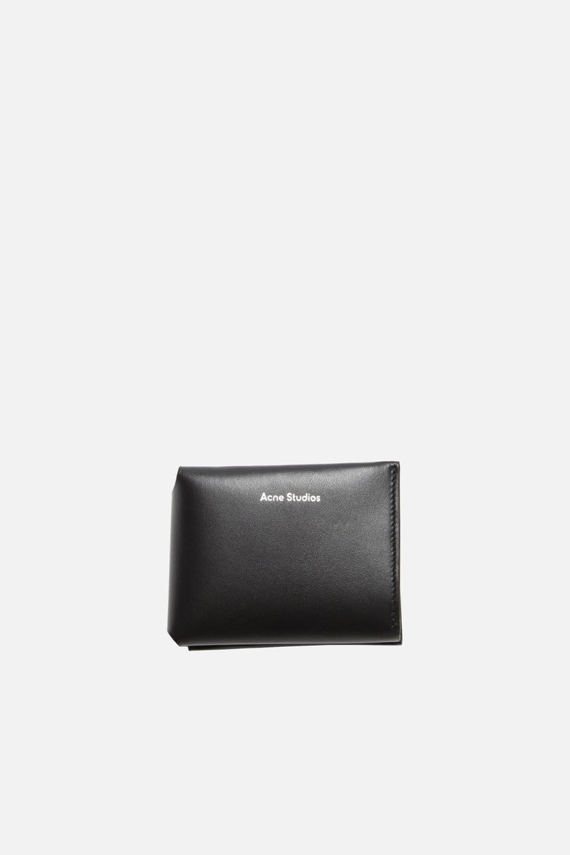 Leather trifold 지갑 - 블랙 1