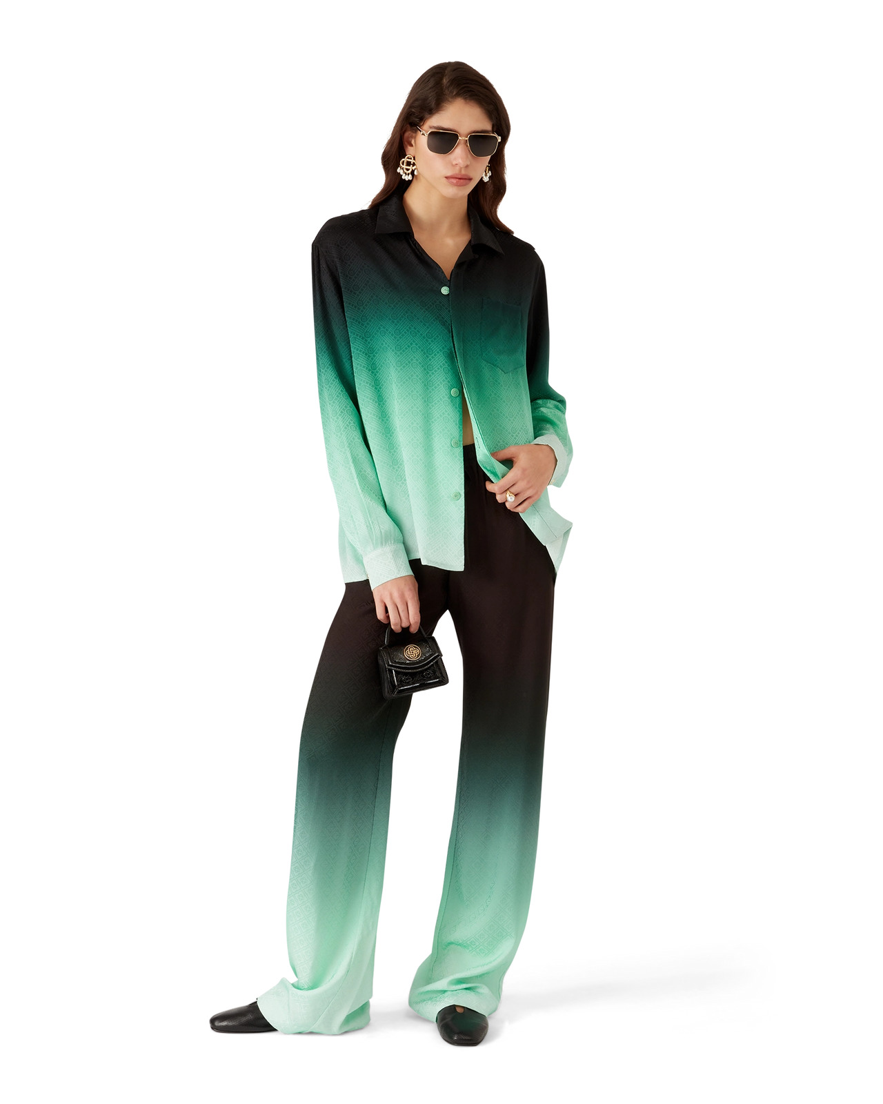 Gradient Ping Pong Jacquard Silk Shirt - 2
