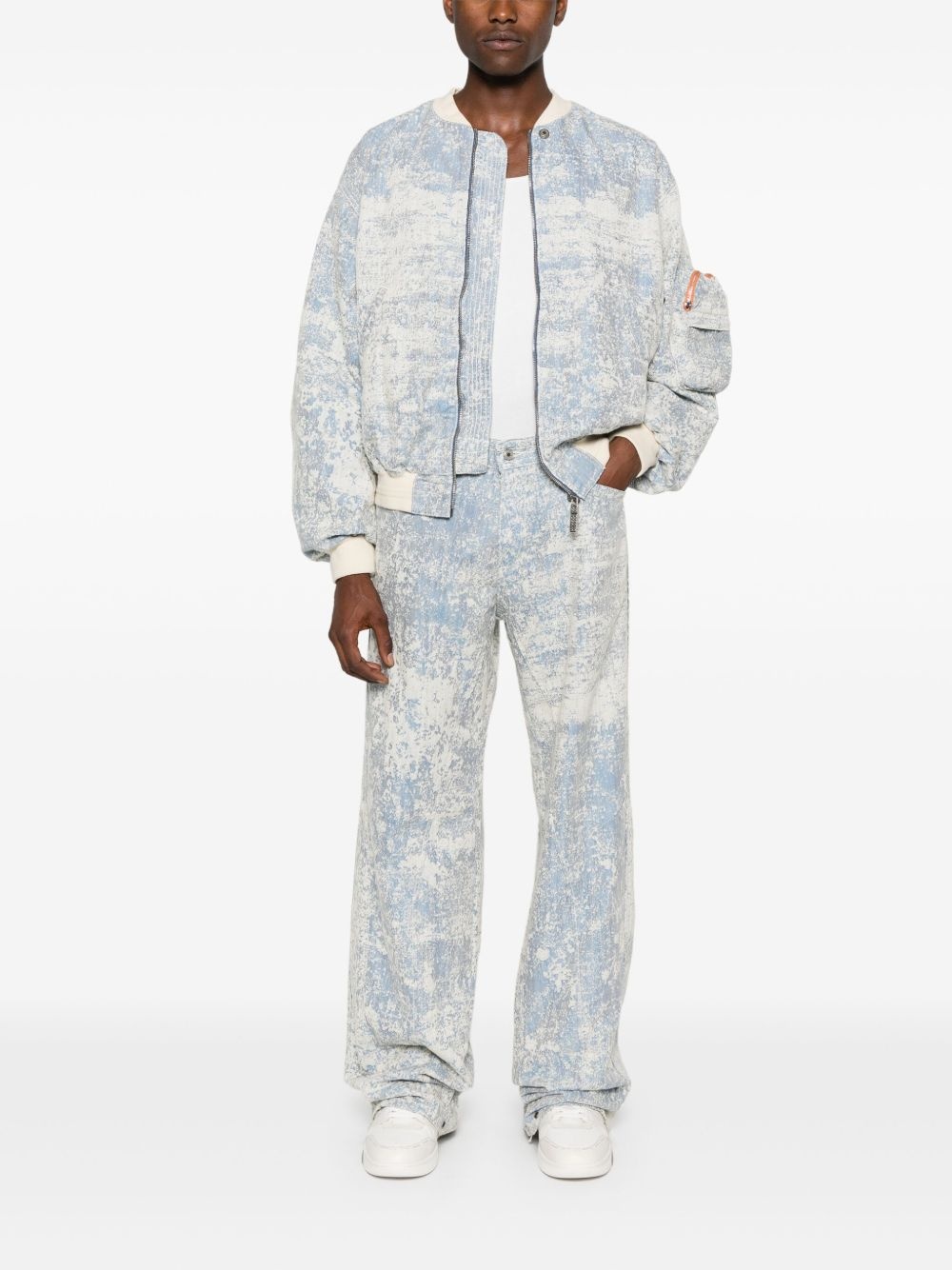 dust-effect straight-leg jeans - 2