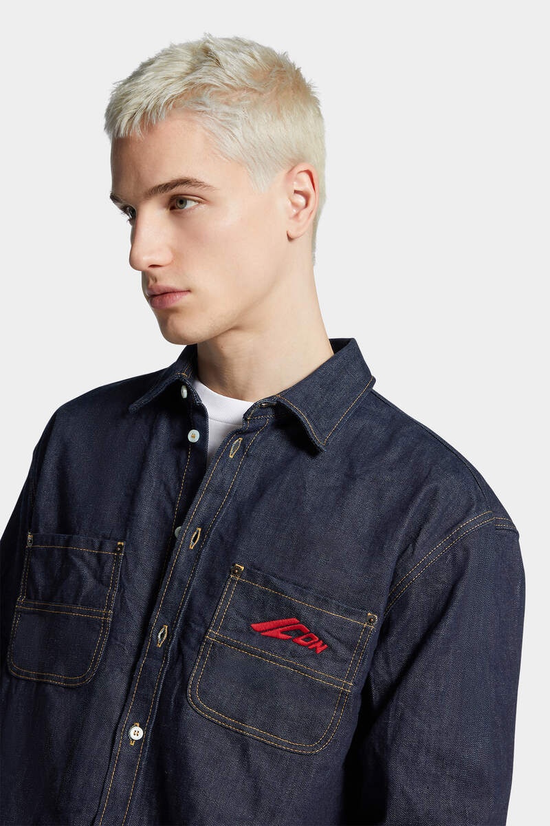 ICON BOXY DENIM SHIRT - 5