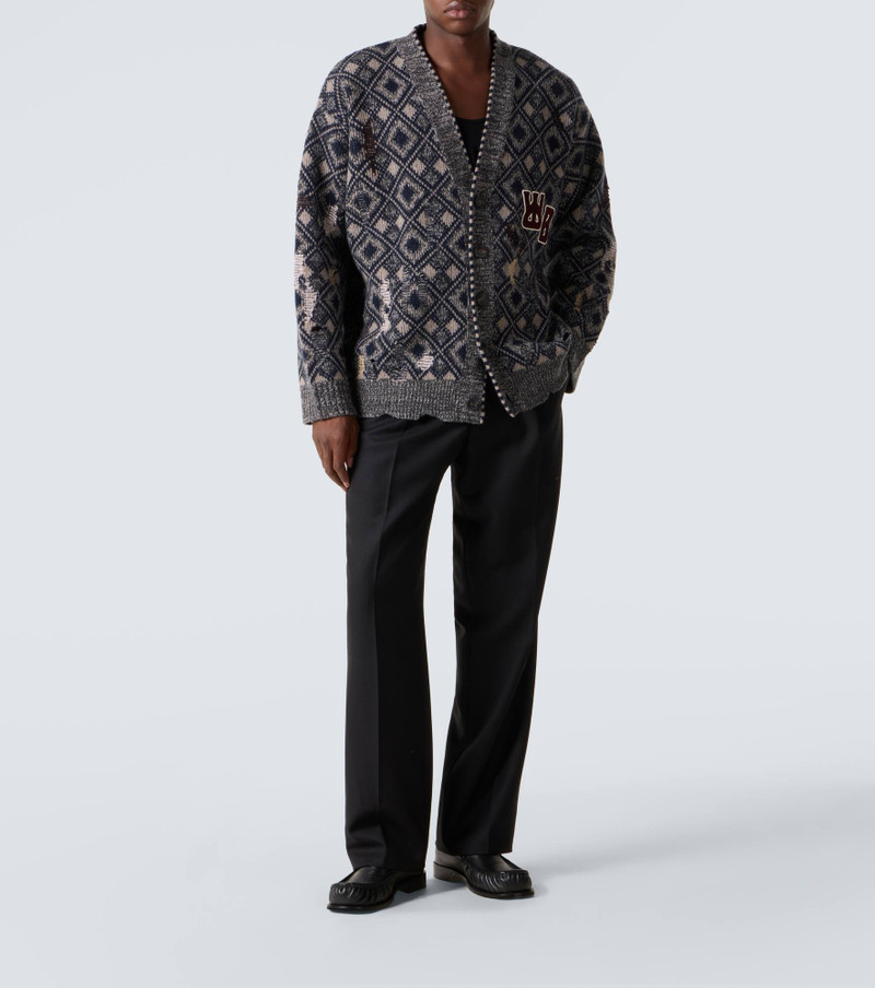 WALES BONNER Sibling oversized wool cardigan outlook