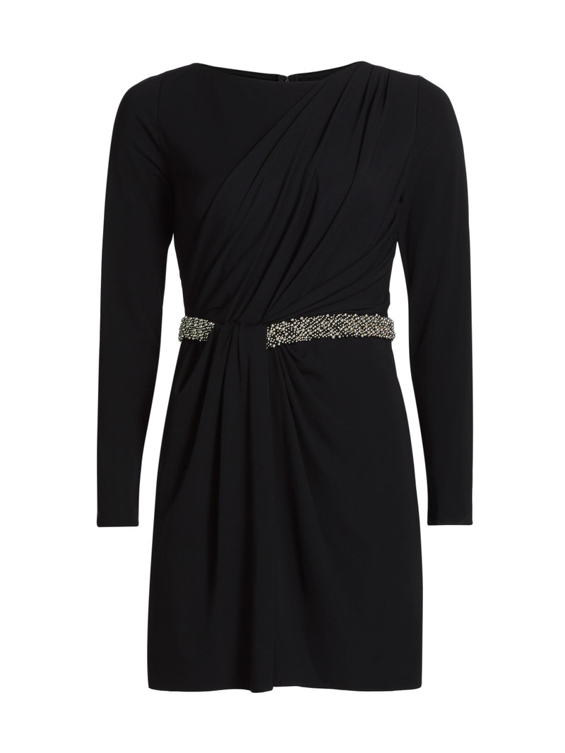 Women's Tulia Draped Jersey Minidress - Black 1
