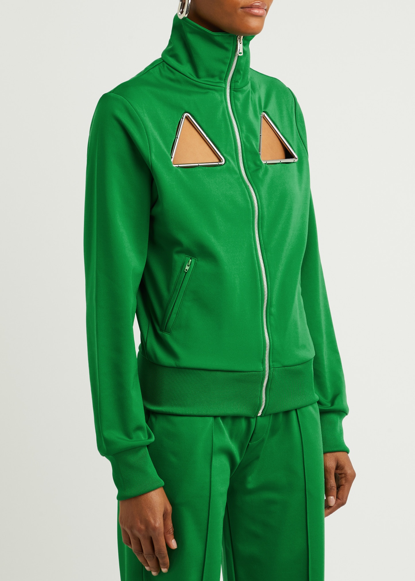 Triangle cut-out jersey track jacket - 2