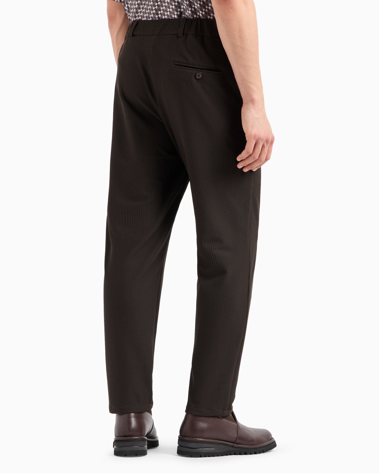 Technical waffle flat-front trousers - 3