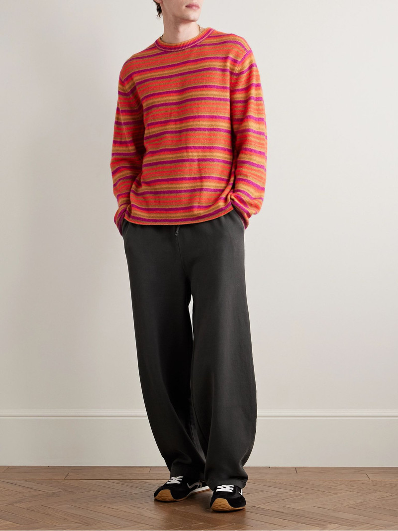 The Elder Statesman Daily Wide-Leg Cotton and Cashmere-Blend Jersey Sweatpants Dark gray outlook