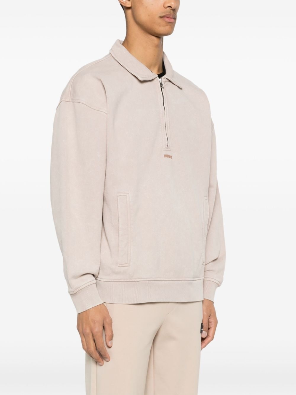 logo-rubberised cotton sweatshirt - 3