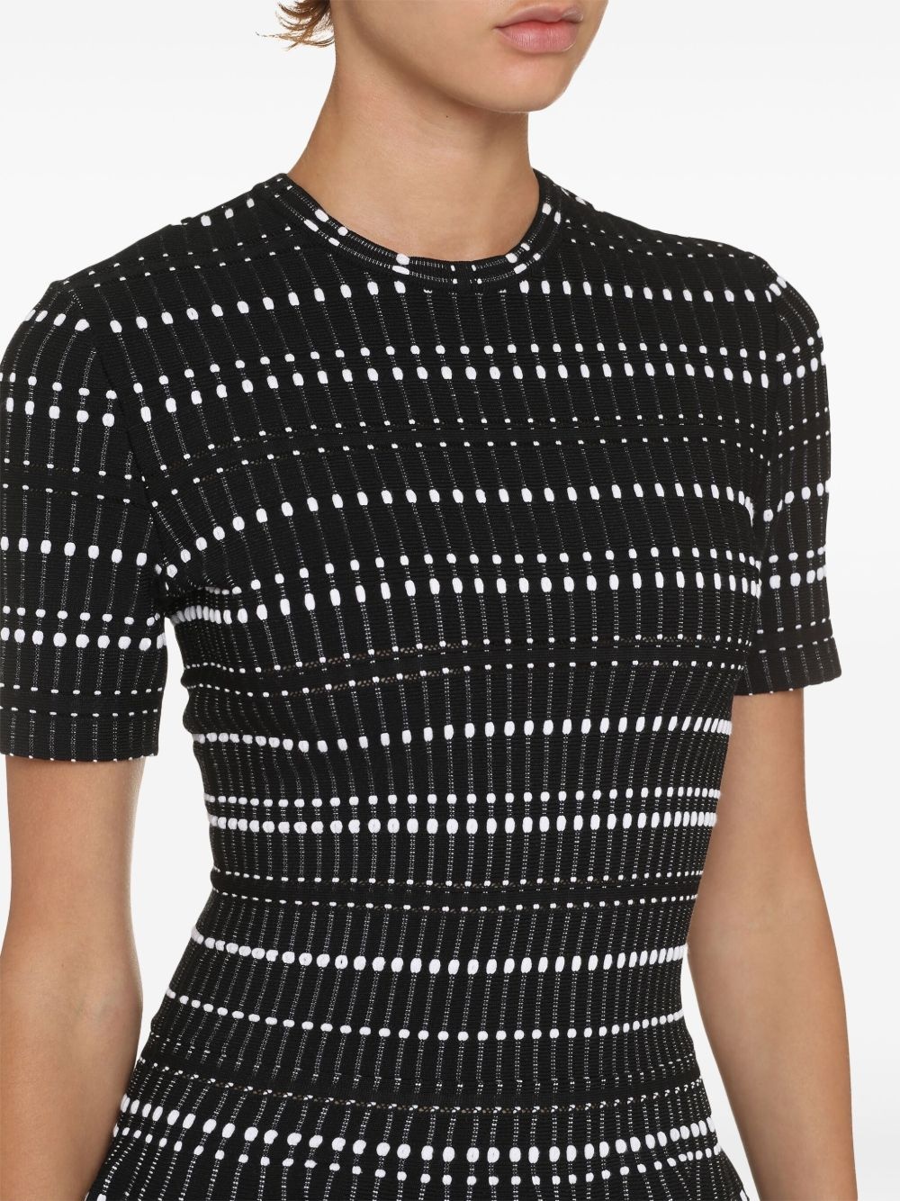 contrast-thread knitted minidress - 4