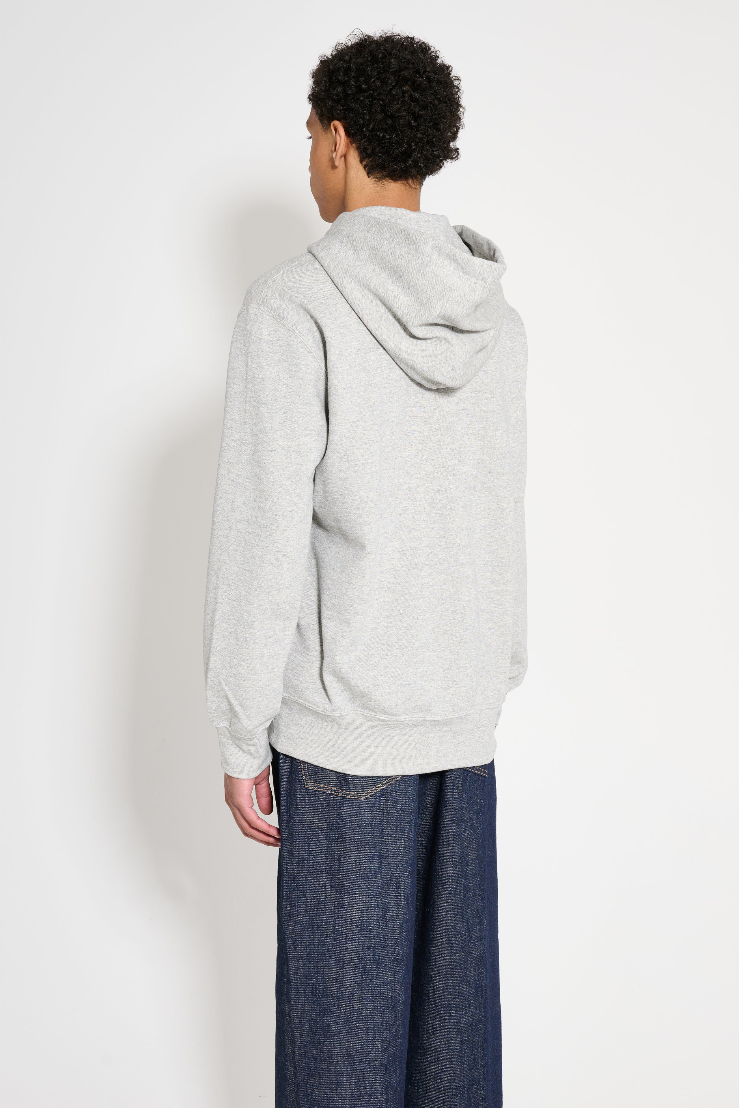 COMME DES GARÇONS PLAY SMALL HEART HOODED SWEATSHIRT GREY - 3