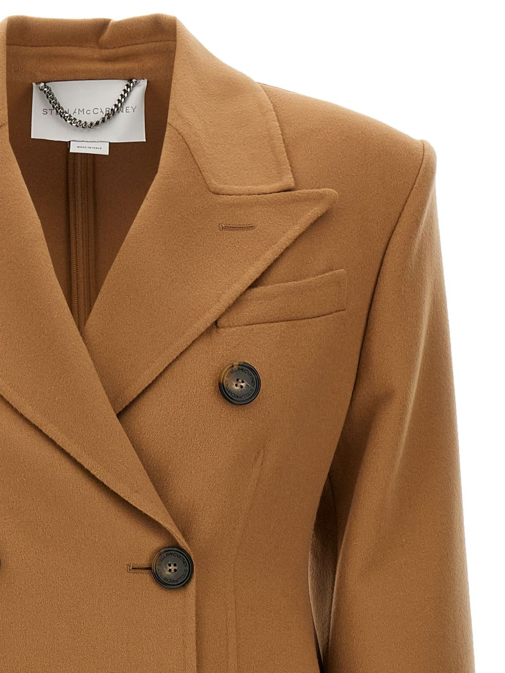 peak-lapel double-breasted wool coat - 3