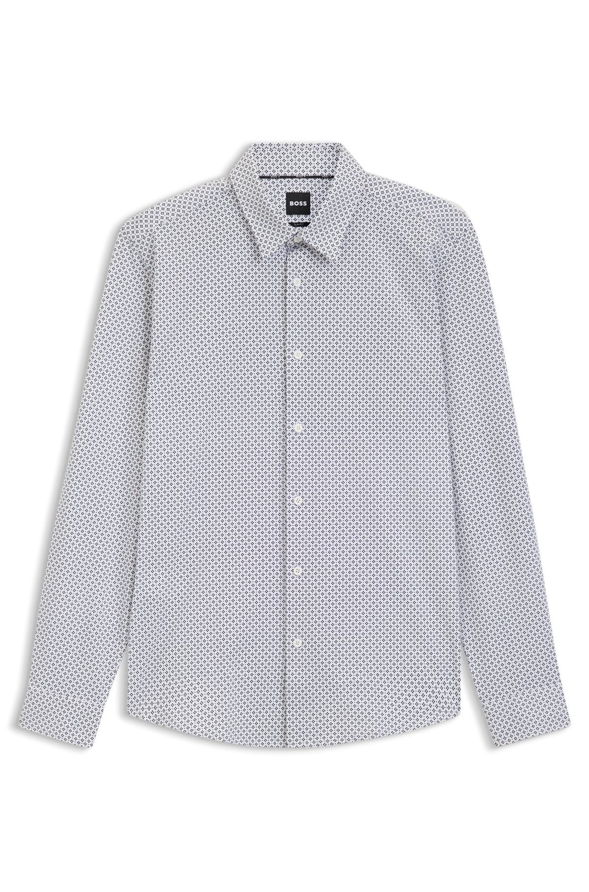 SLIM-FIT SHIRT IN PRINTED ITALIAN COTTON - 1