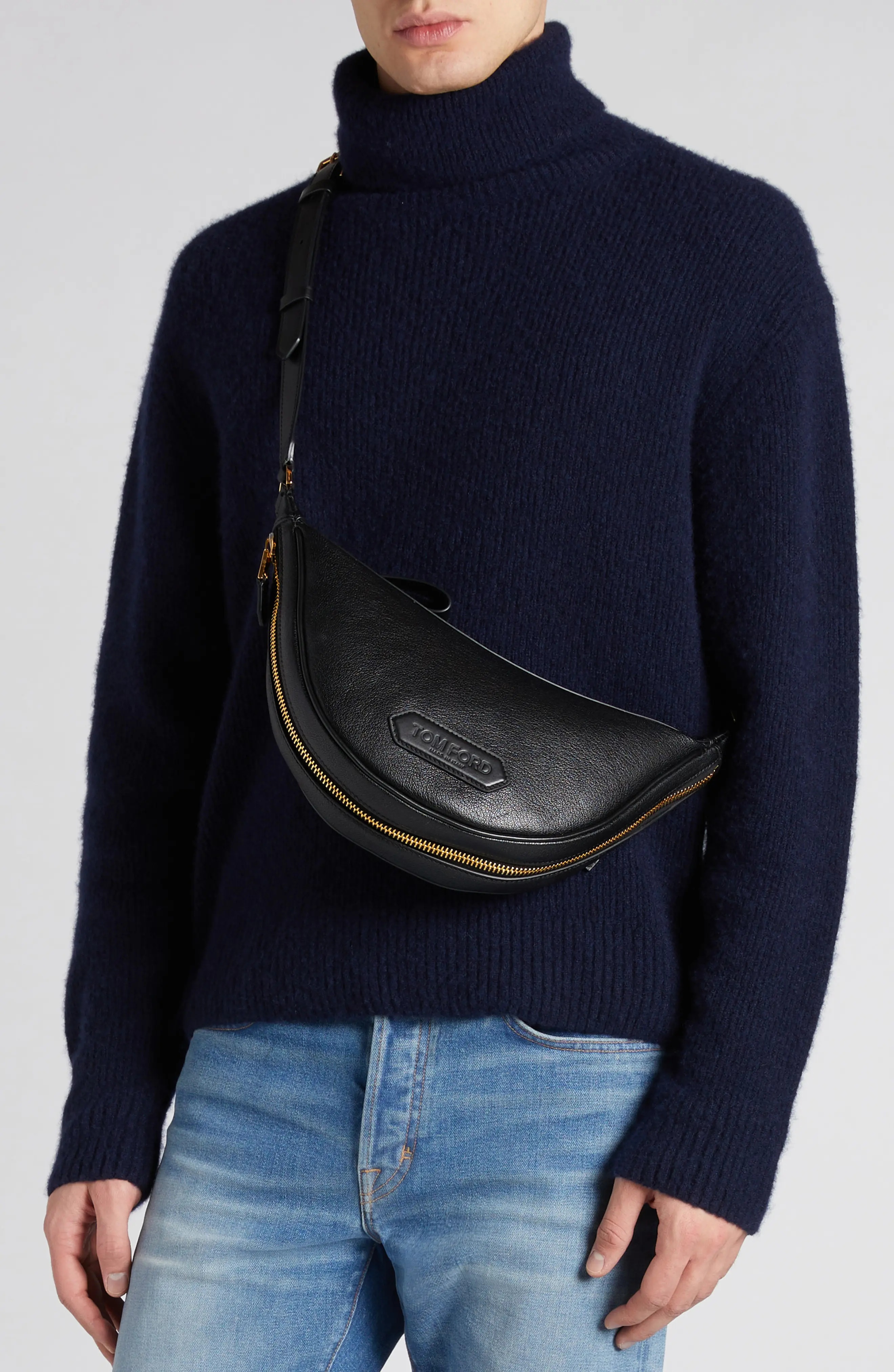 TOM FORD Crescent Leather Crossbody Bag | nordstrom | REVERSIBLE