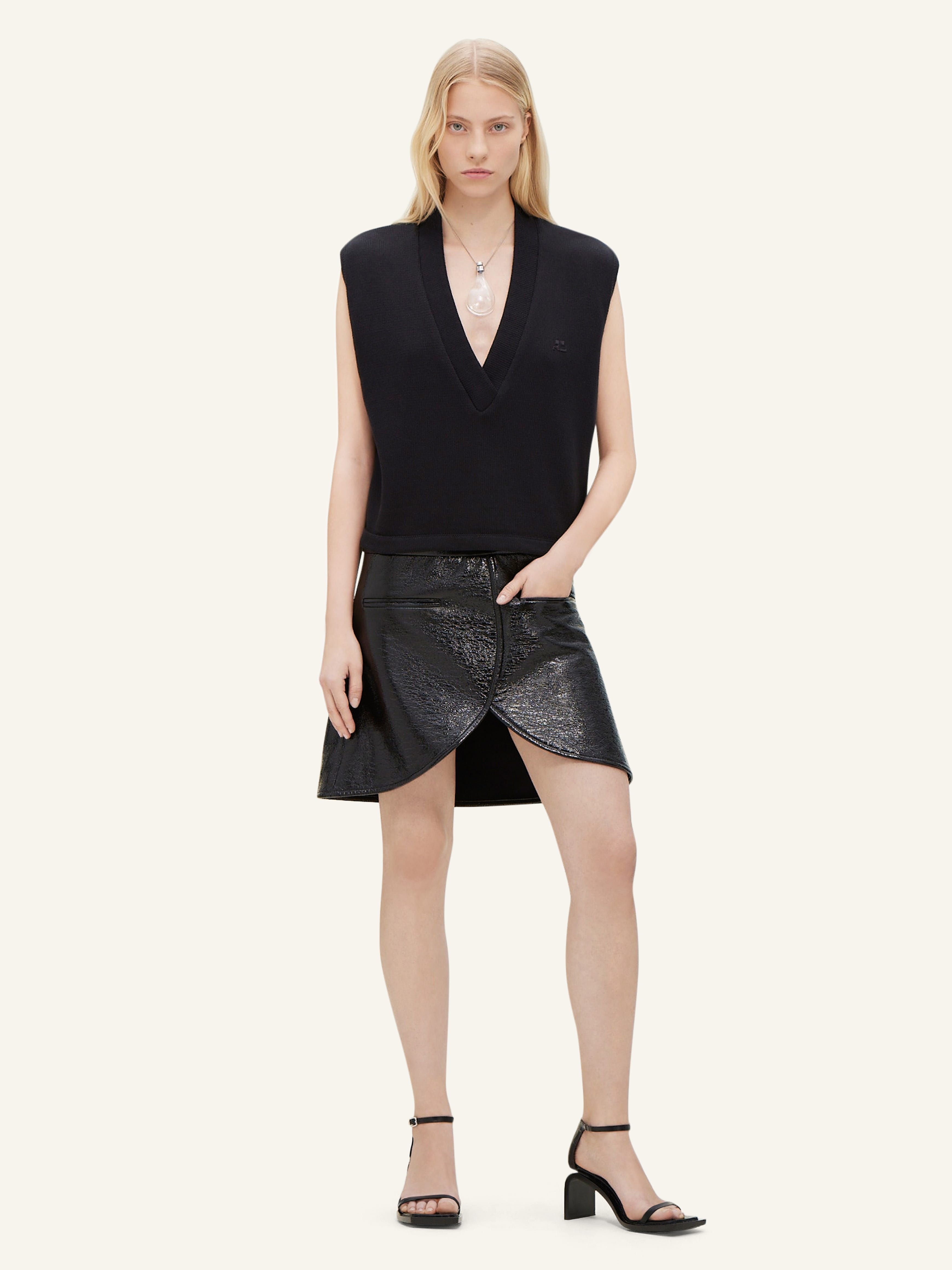 ELLIPSE VINYL MINI SKIRT - 2