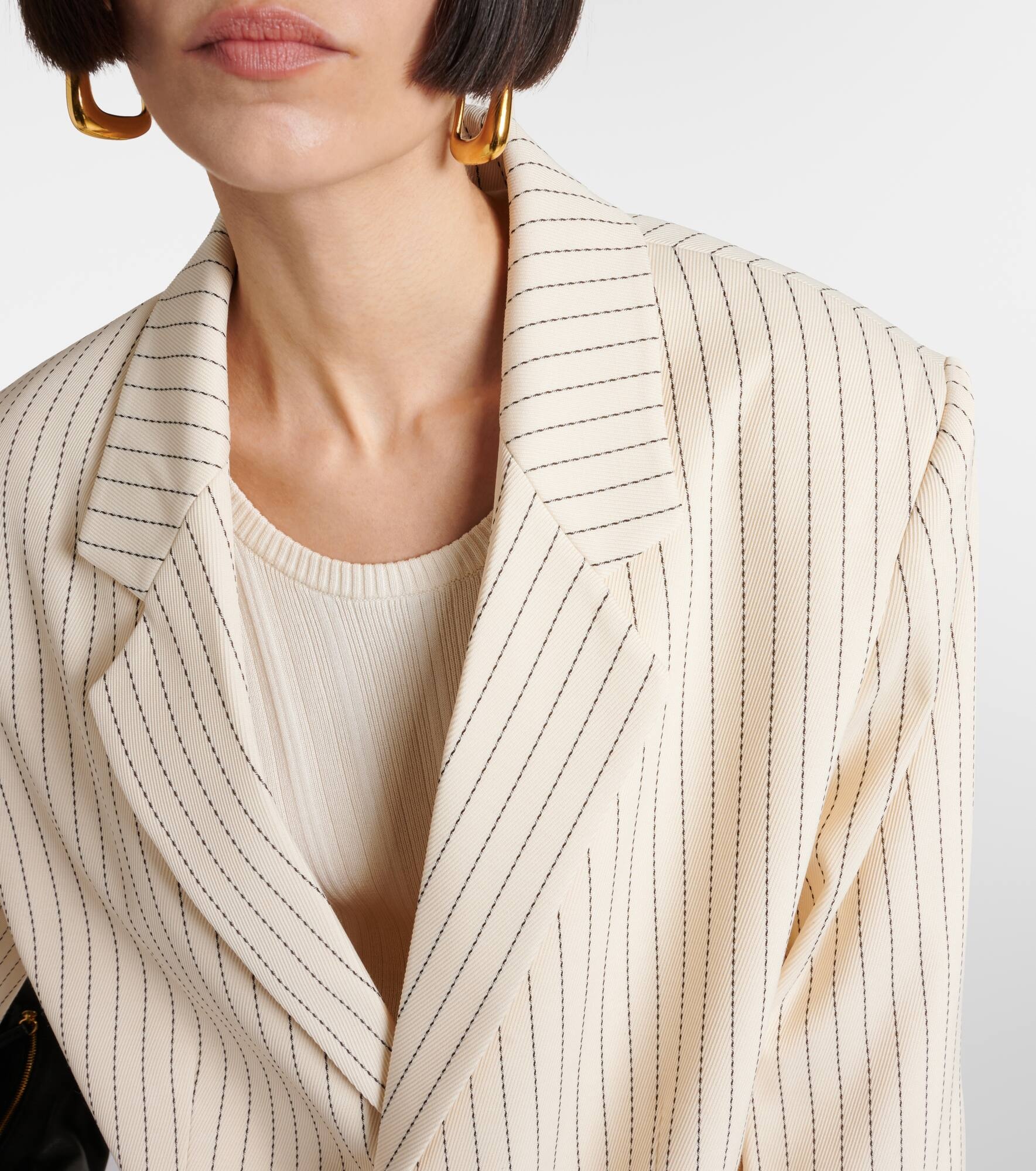 Aiden pinstripe twill blazer - 4