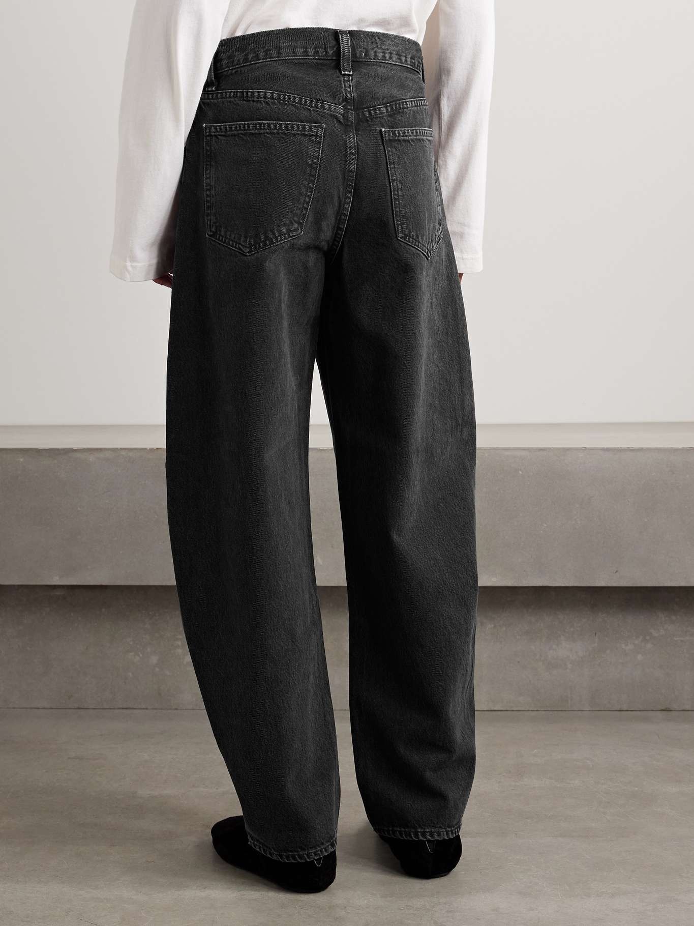 Balloon high-rise tapered organic jeans Black - 4