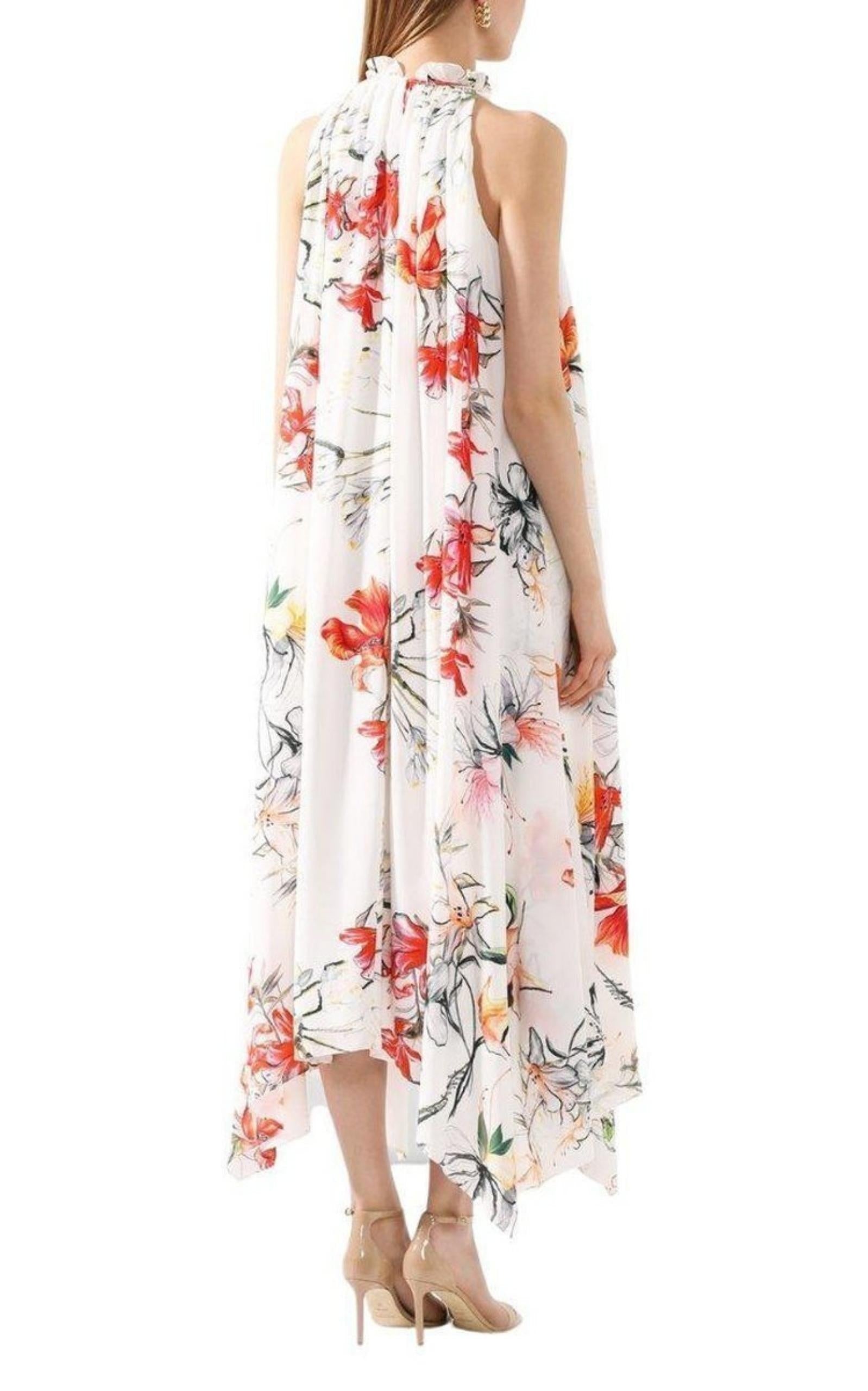 Endangered Flower Print Sleeveless Dress - 3