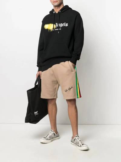 Palm Angels sprayed logo-print hoodie outlook