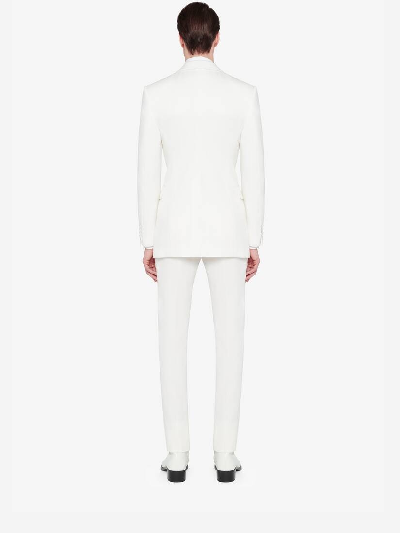 Men's Tailored Cigarette Trousers in White - 4