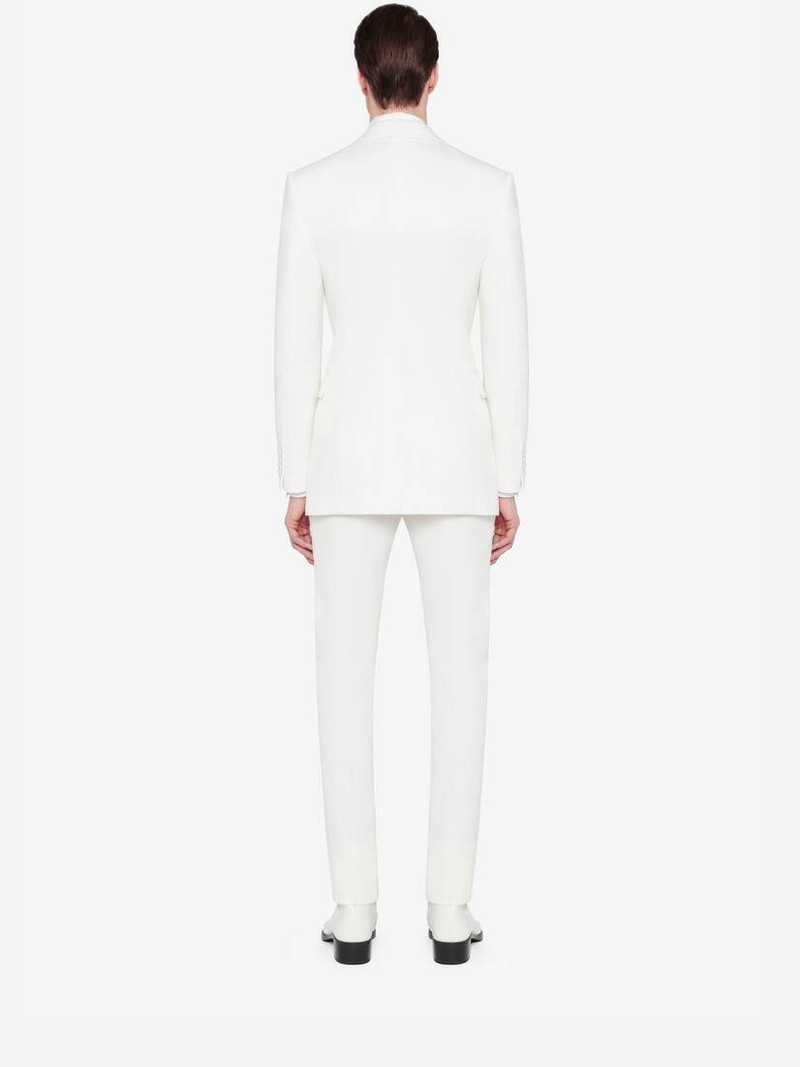 Men's Tailored Cigarette Trousers in White 4