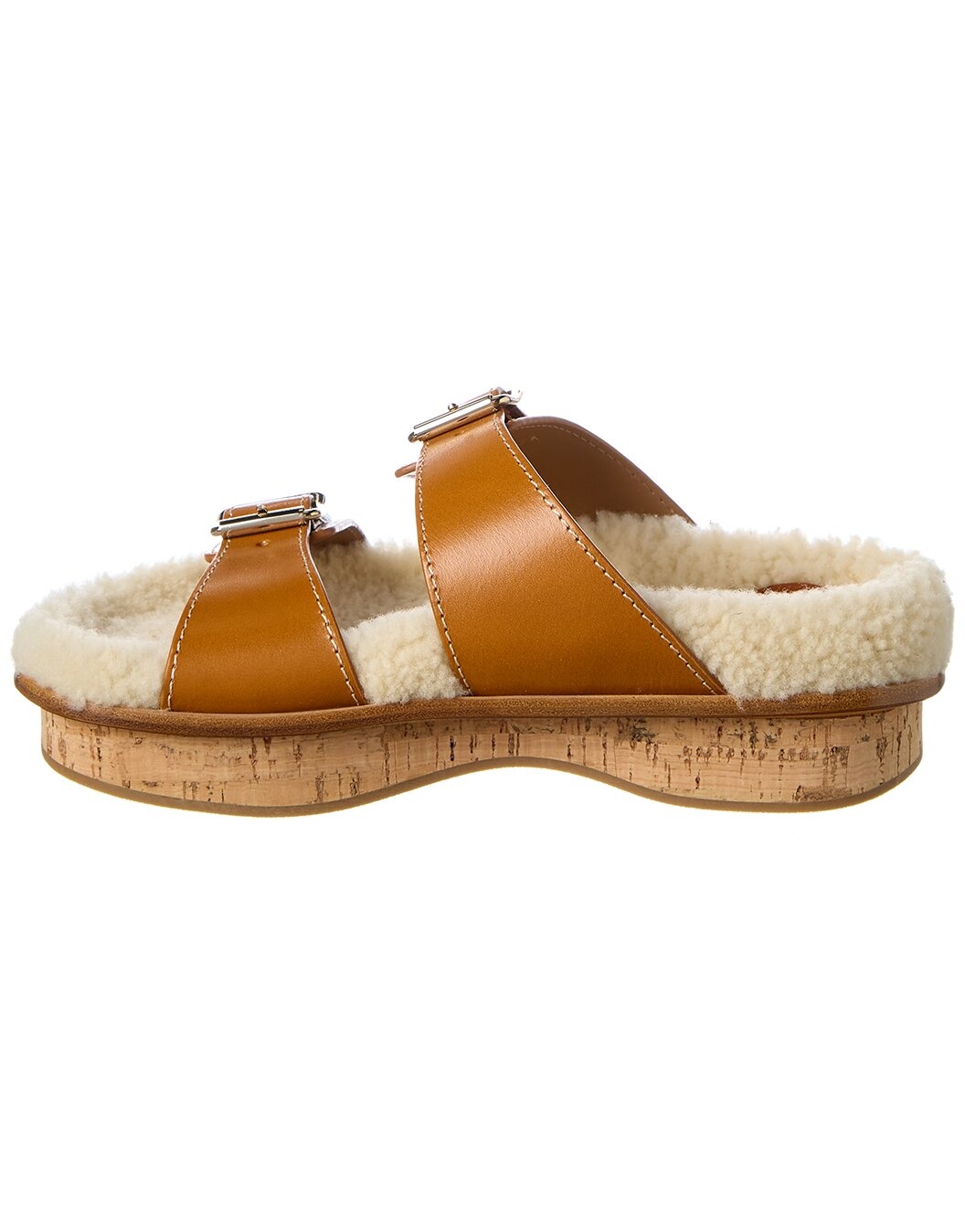 Chloé Marah Leather & Shearling Sandal - 2