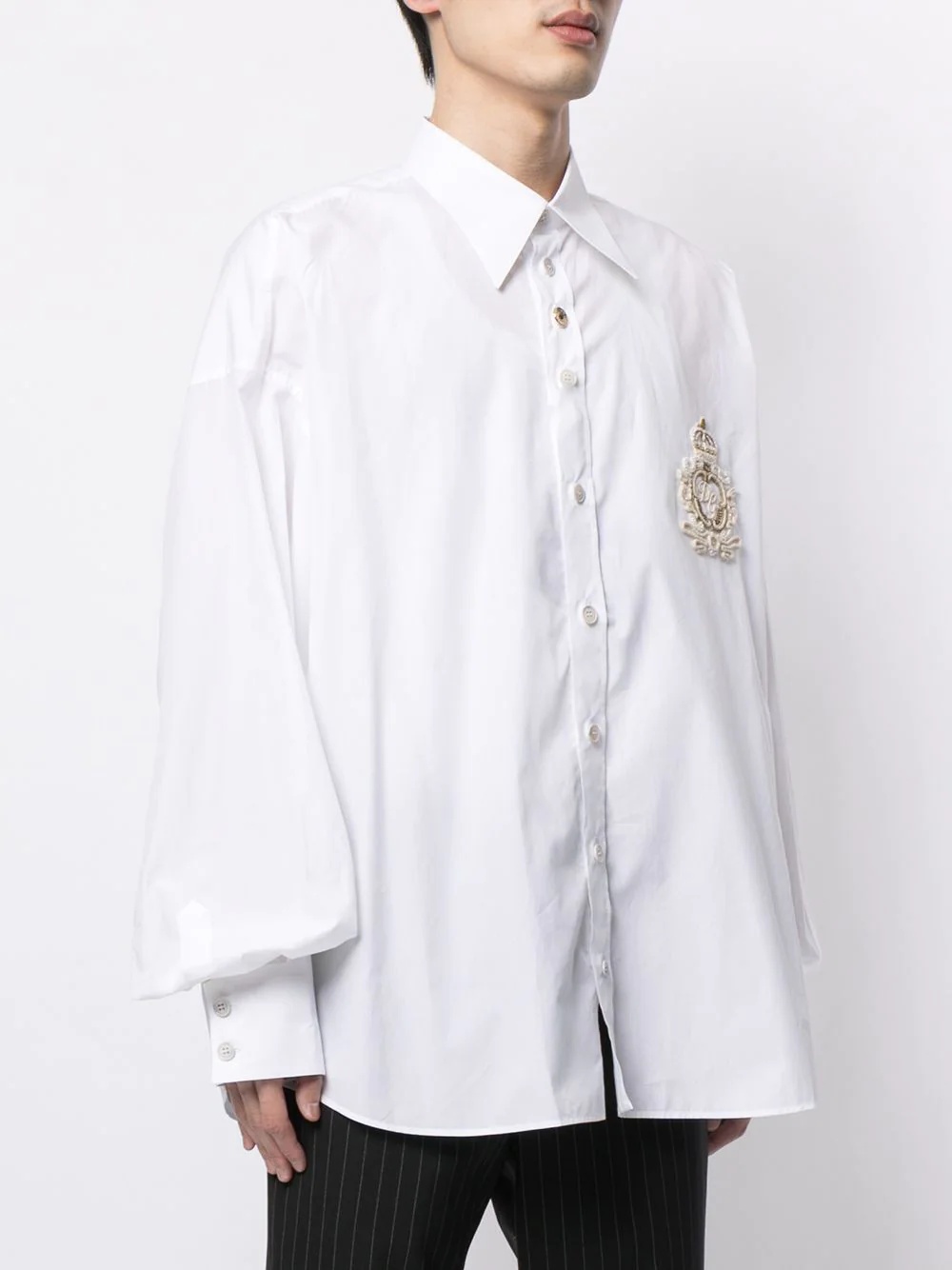 embroidered crest shirt - 3