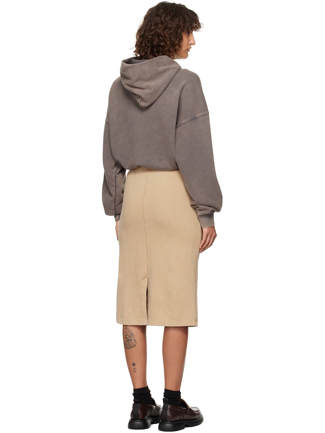 Gray & Brown Layered Hoodie Midi Dress - 3