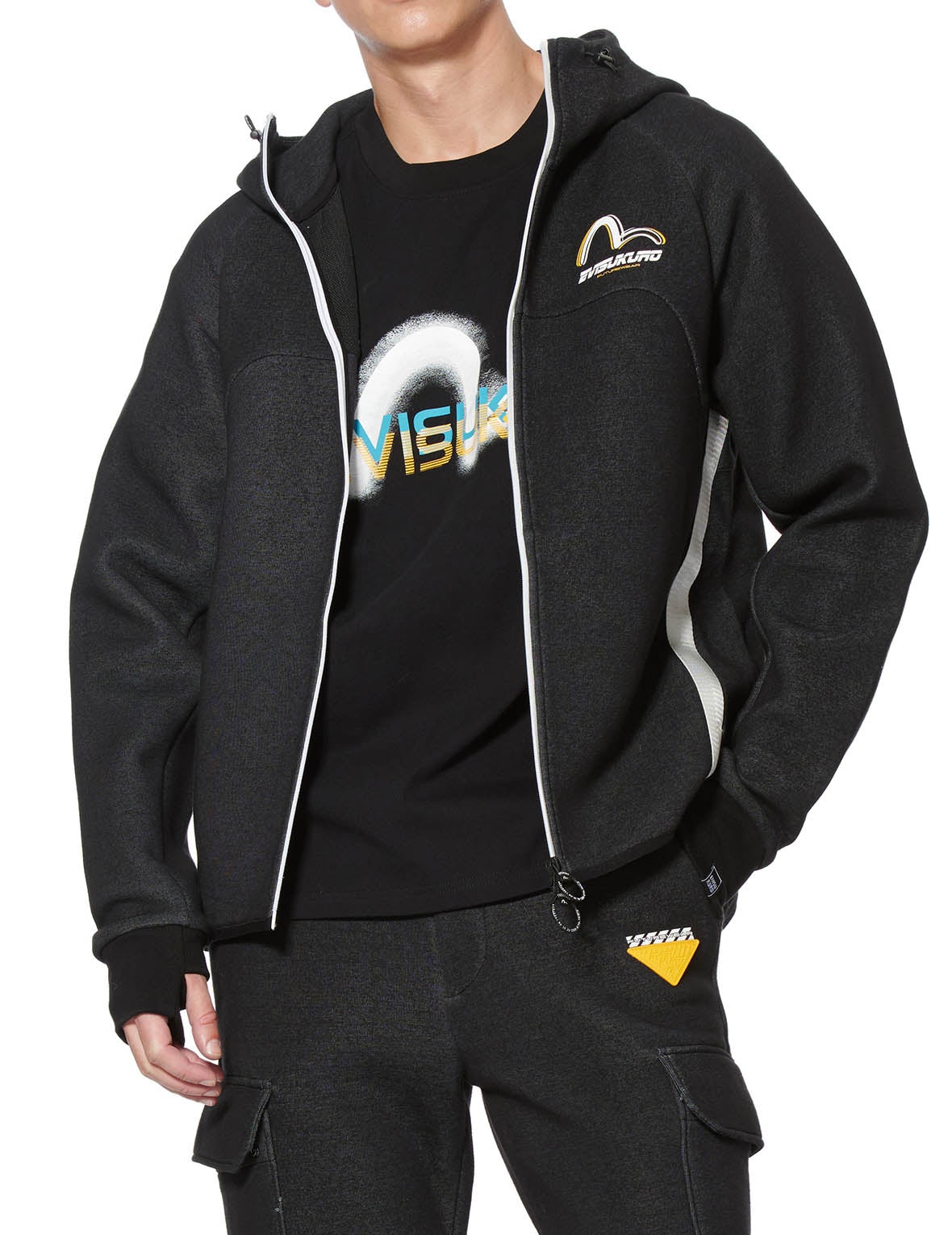 Webbing Strap Zip-up Hoodie - 4