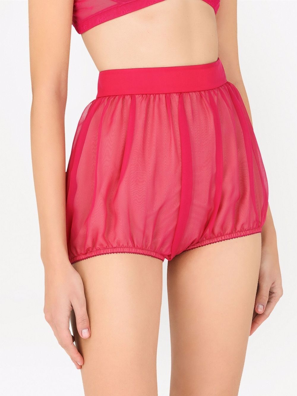 high-waisted puffball mini shorts - 5