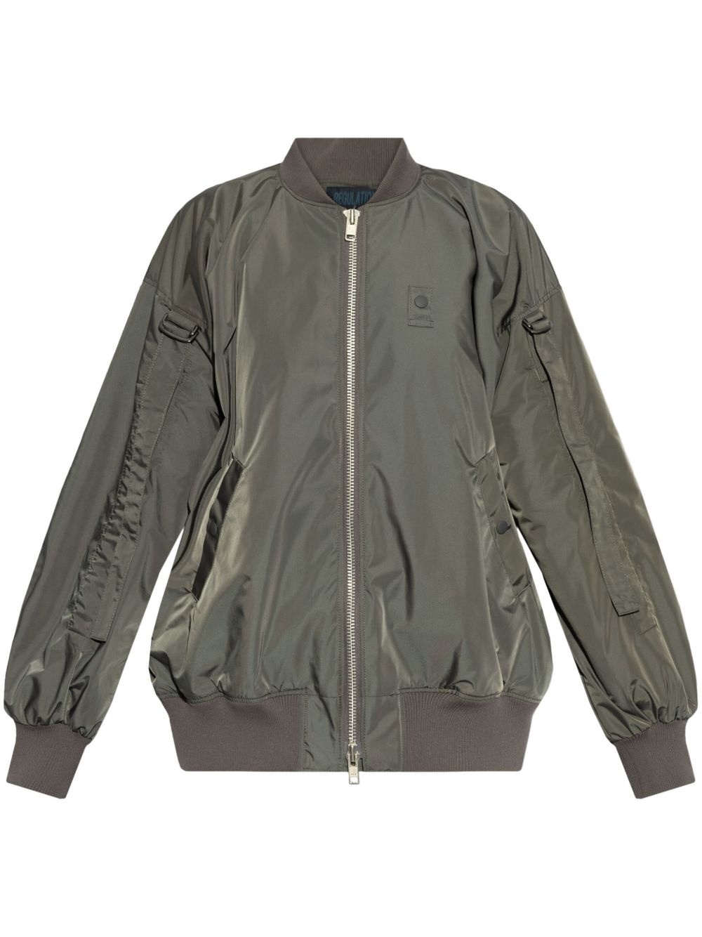 logo-patch bomber jacket - 1