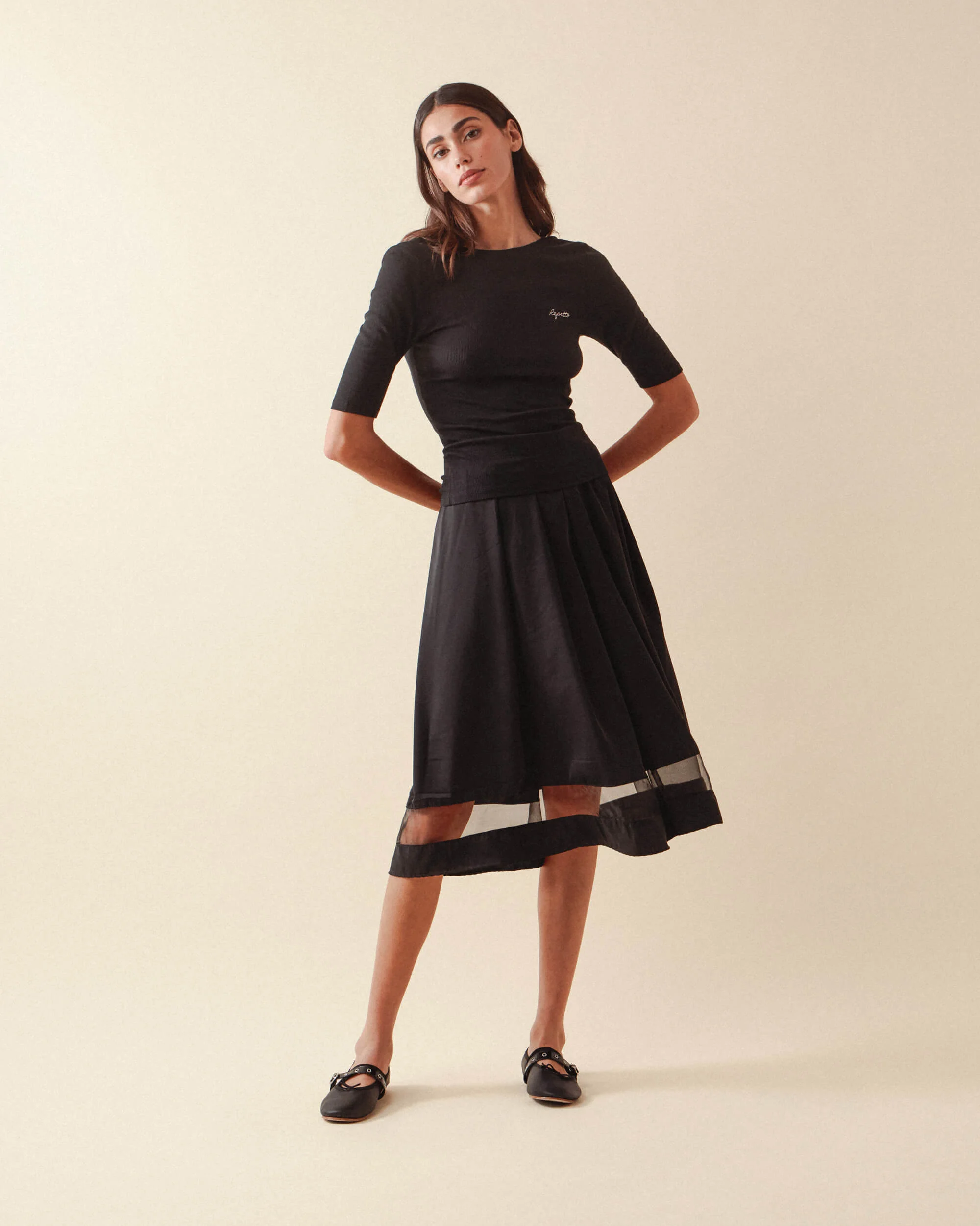 Signature tulle midi skirt - 1